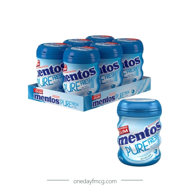 Mentos Sugar Free Pure Fresh Chewing Gum Mint 61.25g x 6 jars x 12 trays