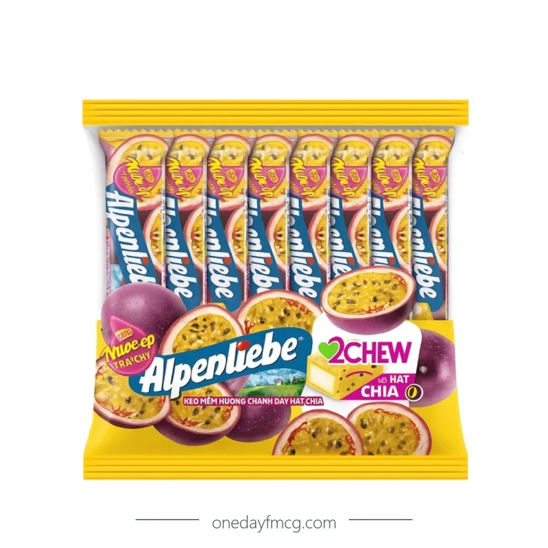 Alpenliebe 2Chew Candy Passion Fruit & Chia Seeds 16 bars x 24 bags