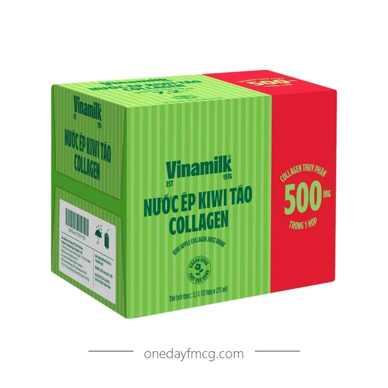 Vinamilk Kiwi Apple Collagen Juice 275mL x 12 boxes