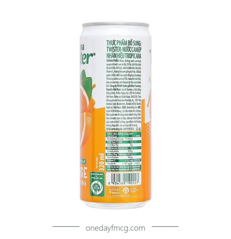 Tropicana Twister Orange Juice 320mL x 24 cans
