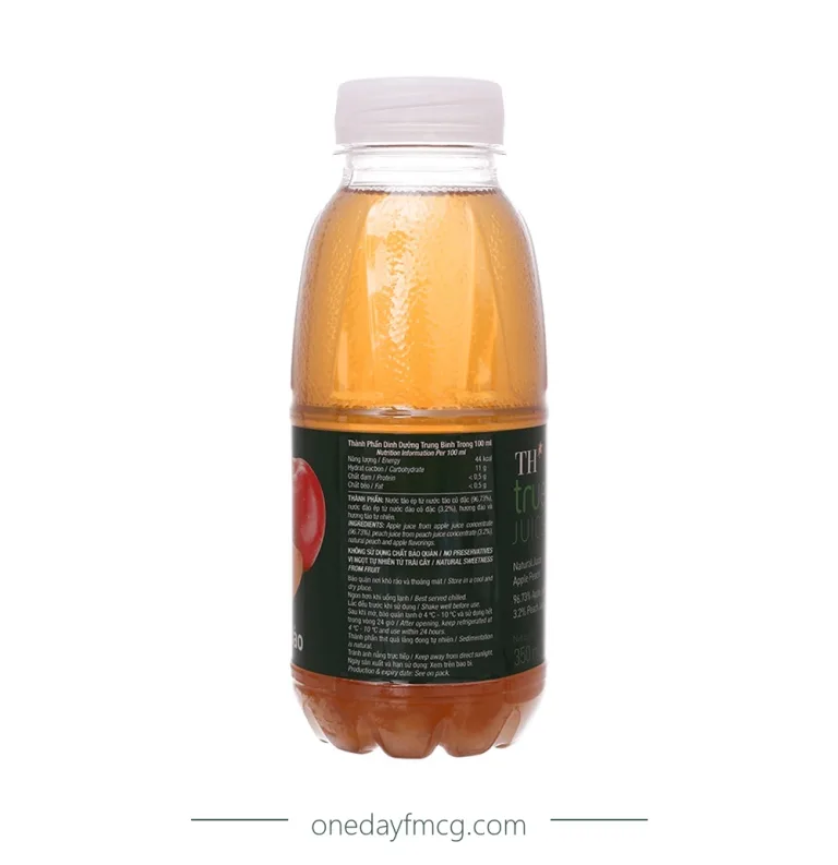 TH True Juice Apple Peach 350ml x 24 bottles