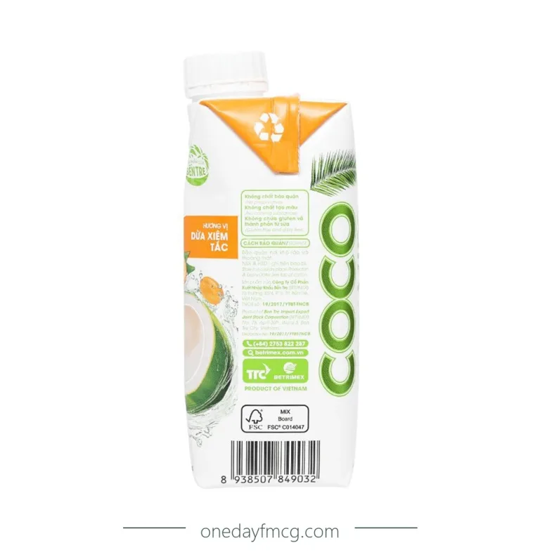 Cocoxim Coconut Water With Citrus Juice 330mL x 12 boxes