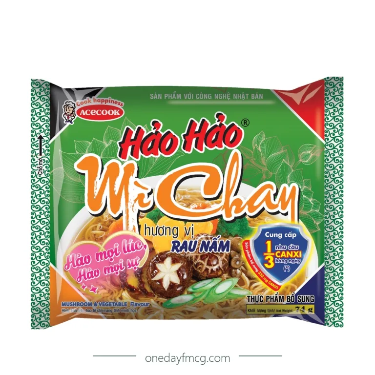 Hảo Hảo Mì Chay Hương Vị Rau Nấm 74g