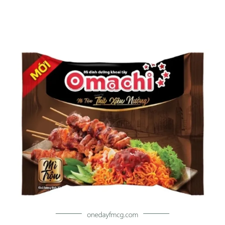 Omachi Mì dinh dưỡng trộn thịt xiên nướng 90g