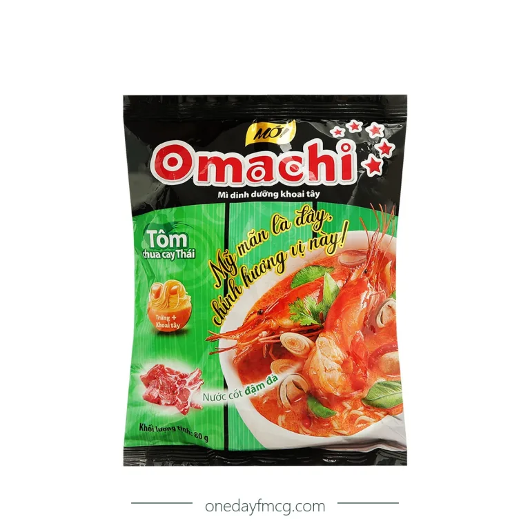 Omachi Mì khoai tây vị lẩu tôm càng 80g