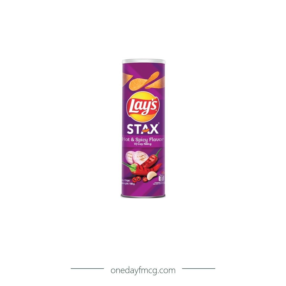 Lays Stax Hot & Spicy Flavored Potato Chips 100g