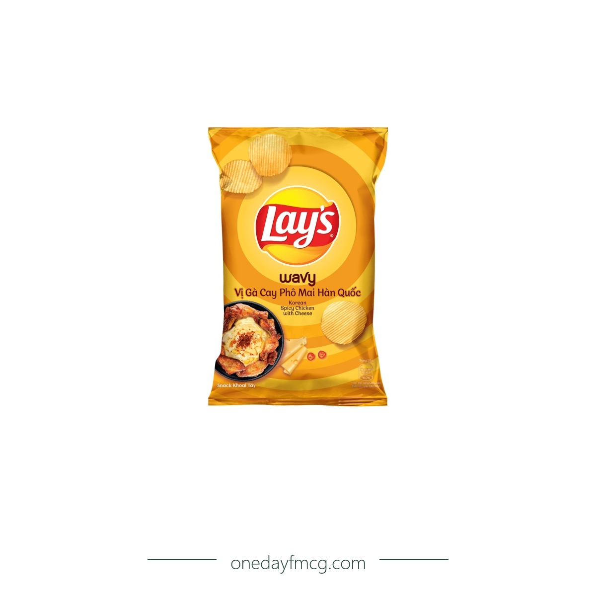Lays Wavy Korean Cheese Spicy Chicken Flavored Potato Chips 90g