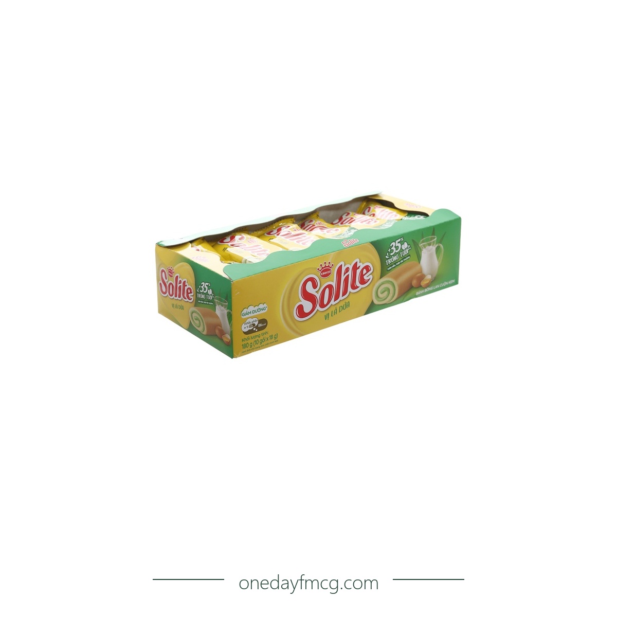 Solite Roll Sponge Cake Pandan Leaves Flavor 180g