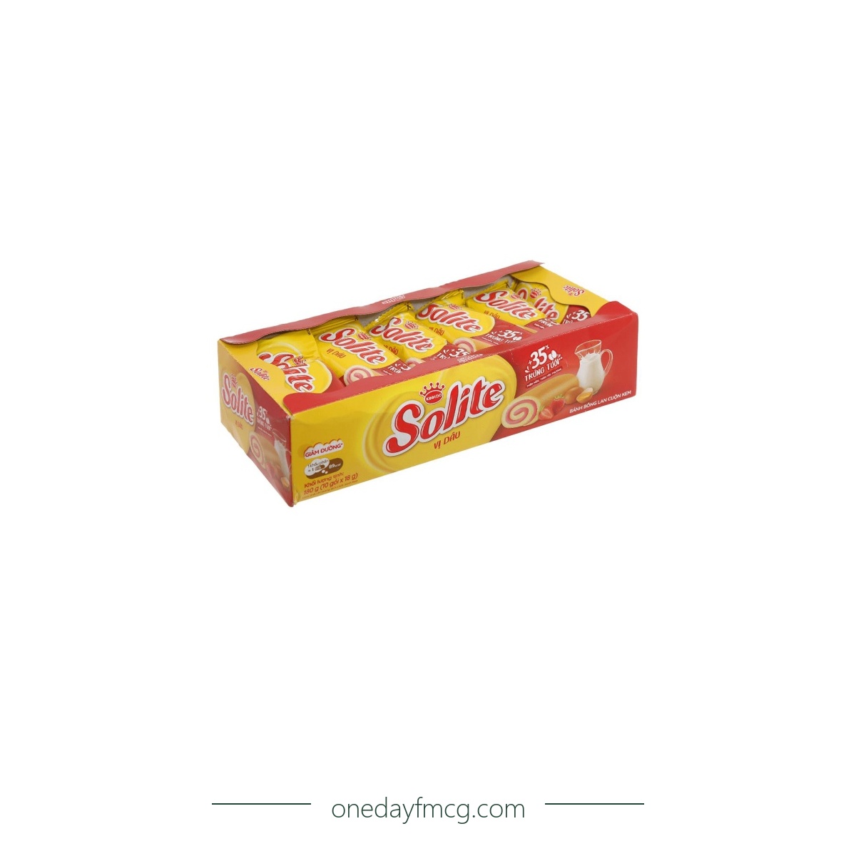 Solite Roll Sponge Cake Strawberry Flavor 180g
