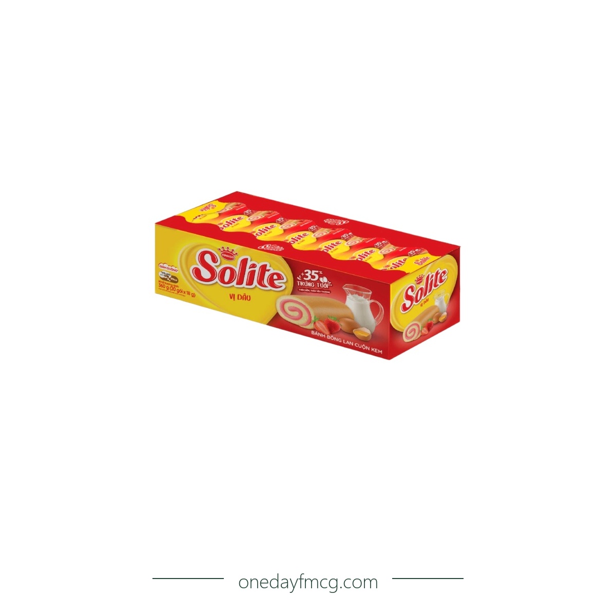 Solite Roll Sponge Cake Strawberry Flavor 360g