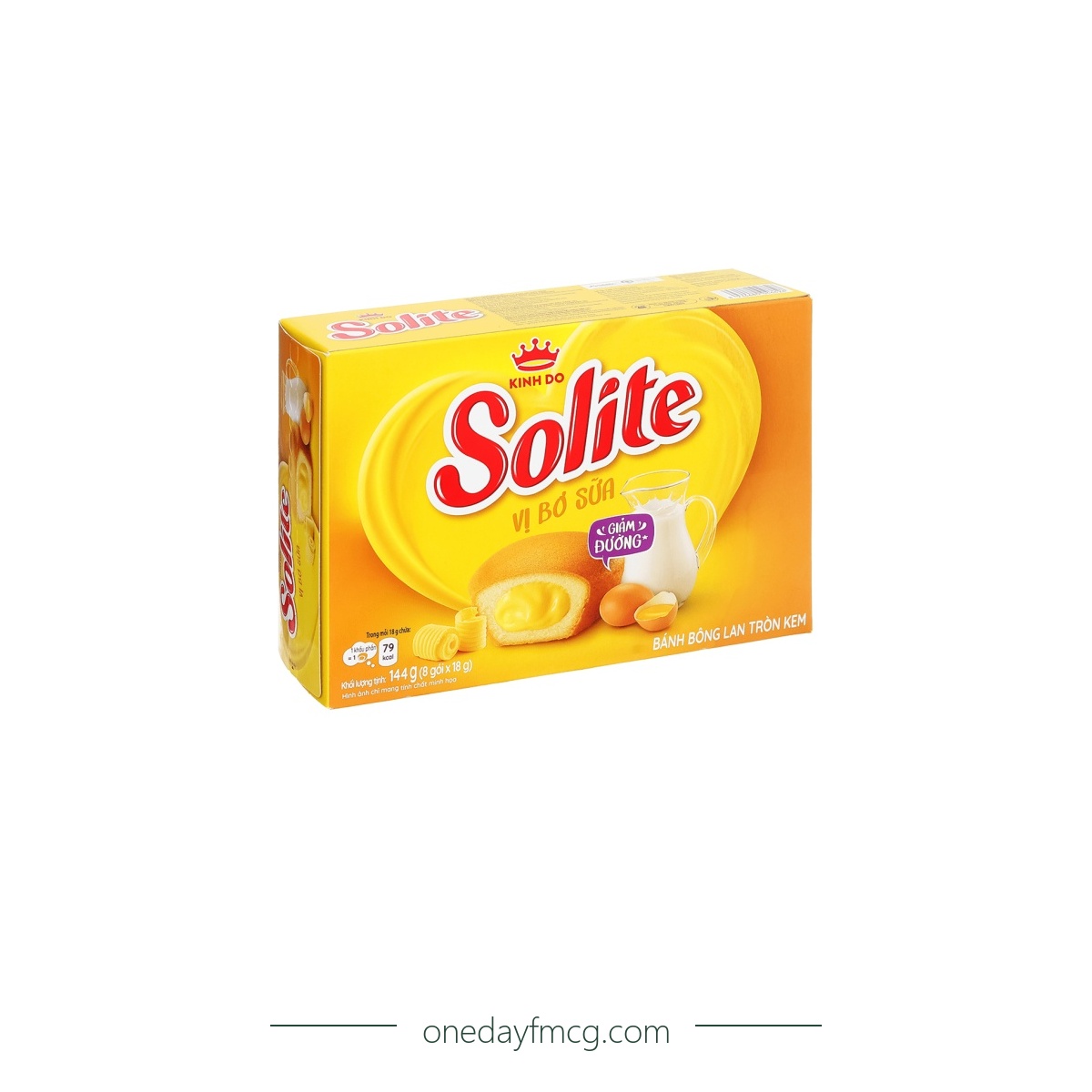 Solite Round Sponge Cake Milk & Butter Flavor 144g