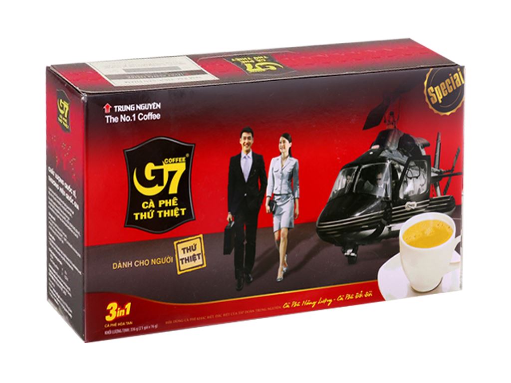 Trung Nguyen G7 3in1 Instant Coffee (15 sachets x 16g) 336g x 24 Boxes