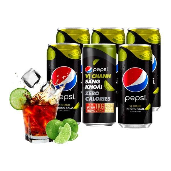 Pepsi Cola Zero Calories Lime Soft Drink 320ml