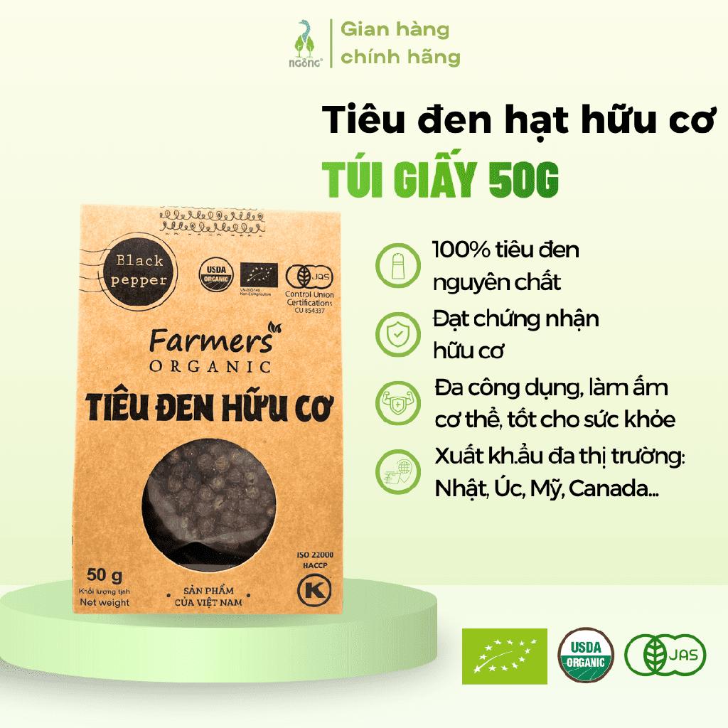 Vipep Farmers Organic Black Pepper 50g x 10 Bags