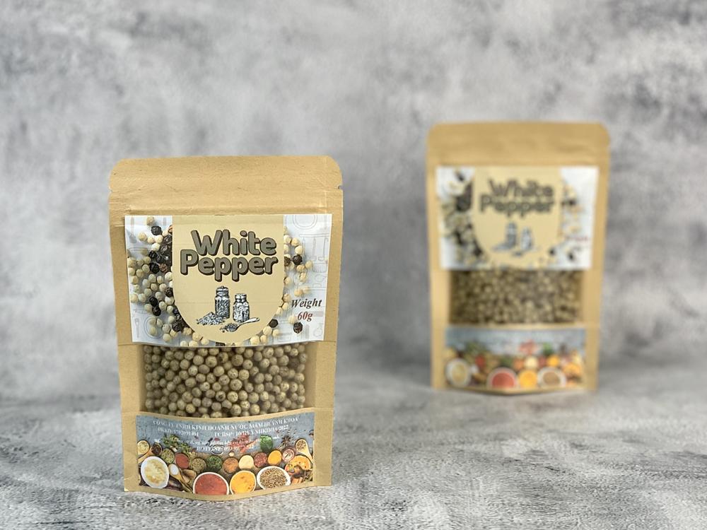 Vipep Farmers Organic White Pepper 50g x 10 Bags